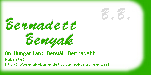 bernadett benyak business card