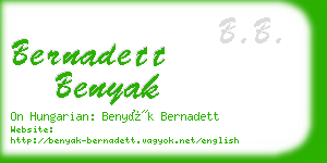 bernadett benyak business card